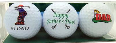 Perfect Golf Ball Gift Pack Set of 3 Different Balls Happy Father's Day #1 Dad Golfer