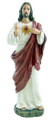 MRT Sacred Heart of Jesus Hand Painted Home Decor Gift Figure 11" Tall Statue