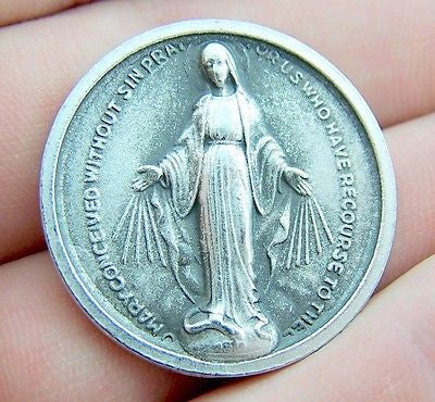 Our Lady Miraculous Mary Medal Prayer Pocket Coin Token Metal from Italy by MRT