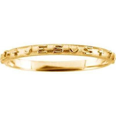 14KT Gold WWJD Jesus Prayer Ring Ladies Christian Jewelry Size Range: 4-8