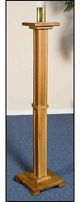 Paschal Candleholder Solid Wood Pecan Stain Advent Church Altar Furniture 43" H