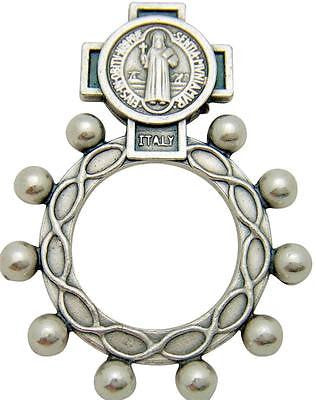 MRT St Benedict Protection Cross Medal Rosary Ring Metal Catholic Prayer Gift