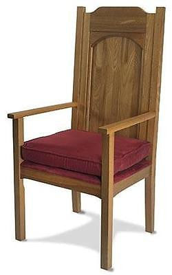 Solid Oak Wood Padded Presiders Chair w Arms Church Chapel Quality Seat from MRT