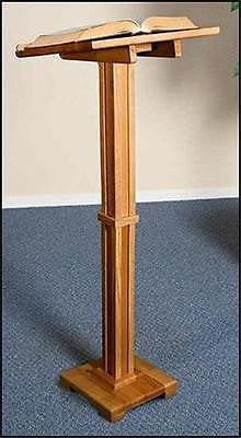 MRT Solid Wood Lectern 43" Church Chapel Quality Pulpit Stand Pecan Stain Finish