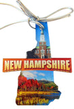 New Hampshire Christmas Ornament Acrylic State Shaped Decoration Boxed Gift Made in The USA