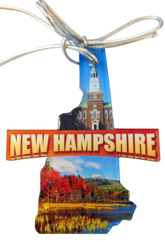 New Hampshire Christmas Ornament Acrylic State Shaped Decoration Boxed Gift Made in The USA