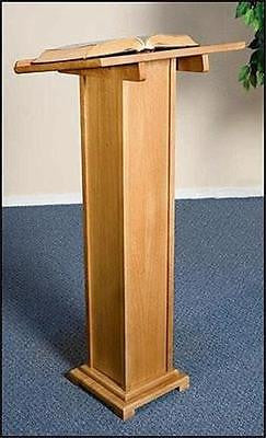 MRT Wood Lectern 43" Church Chapel Christian Pulpit Stand Pecan Stain Gift
