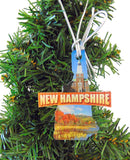 New Hampshire Christmas Ornament Acrylic State Shaped Decoration Boxed Gift Made in The USA
