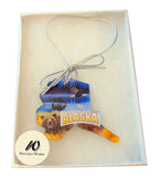 Alaska Christmas Ornament Acrylic State Shaped Decoration Boxed Gift Made in The USA