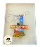 New Hampshire Christmas Ornament Acrylic State Shaped Decoration Boxed Gift Made in The USA