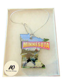 Minnesota Christmas Ornament Acrylic State Shaped Decoration Boxed Gift Made in The USA