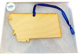 State of Montana Wooden Christmas Ornament Boxed Gift Handmade in The U.S.A.