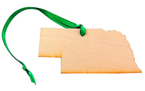 Nebraska Wooden Christmas Ornament State Map Boxed Gift Handmade in The U.S.A.