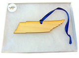 Tennessee Wooden Christmas Ornament Gift Boxed State Map Decoration Handmade in the USA
