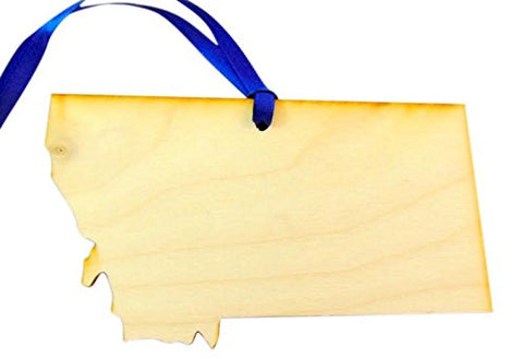 State of Montana Wooden Christmas Ornament Boxed Gift Handmade in The U.S.A.