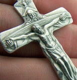 God The Father Pectoral Crucifix Italy Cross Silver Plate Metal from Italy