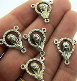 Mary with Stars Rosary Parts Centerpiece Silver Gilded Set of 5 from Italy