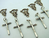 Crucifix Miraculous Mary Cross Rosary Silver Tone Metal Gift Lot of 10
