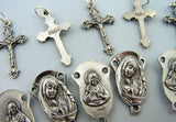 Cross Crucifix Mary Pray Jesus Rosary Silver Gilded Lot