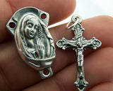 Cross Crucifix Mary Pray Jesus Rosary Silver Gilded Lot