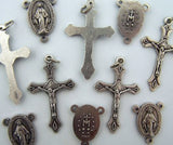 Cross Crucifix Miraculous Mary Rosary Silver Tone Medal 10 Piece Set
