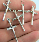 Set of 5 Silver Tone Rosary Parts Cross Crucifix Pieces
