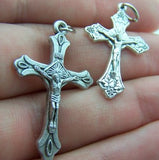 Crucifix Mary Cross Rosary Center Piece Silver Tone Metal Lot of 30
