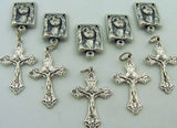 Crucifix Cross Rosary Center Piece Parts Silver Lot 10