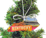 Kentucky Christmas Ornament Acrylic State Shaped Decoration Boxed Gift Made in The USA
