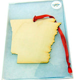Arkansas Wooden Christmas Ornament Boxed Gift Handmade in the U.S.A.
