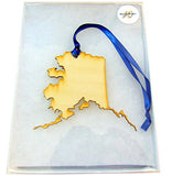 Alaska Wooden Christmas Ornament Boxed State Map Gift Handmade in The U.S.A.