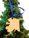Alaska Wooden Christmas Ornament Boxed State Map Gift Handmade in The U.S.A.