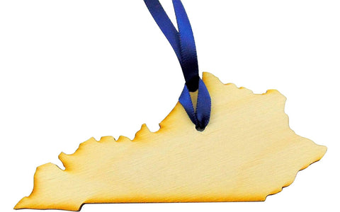 Kentucky Wooden State Map Christmas Ornament Boxed Gift Handmade in The U.S.A.