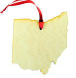 Ohio Wooden Christmas Ornament State Map Boxed Gift Handmade in The U.S.A.