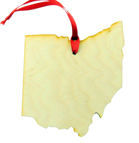 Ohio Wooden Christmas Ornament State Map Boxed Gift Handmade in The U.S.A.