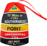 Southernmost Point Buoy Replica Ornament Wooden Key West Christmas Tree Decoration, 4 inch