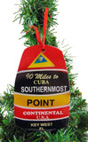 Southernmost Point Buoy Replica Ornament Wooden Key West Christmas Tree Decoration, 4 inch