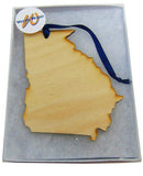 Georgia Wooden Christmas Ornament State Map Boxed Gift Handmade in The U.S.A.