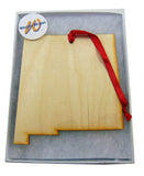 New Mexico Wooden Christmas Ornament Boxed State Map Gift Handmade in The U.S.A.
