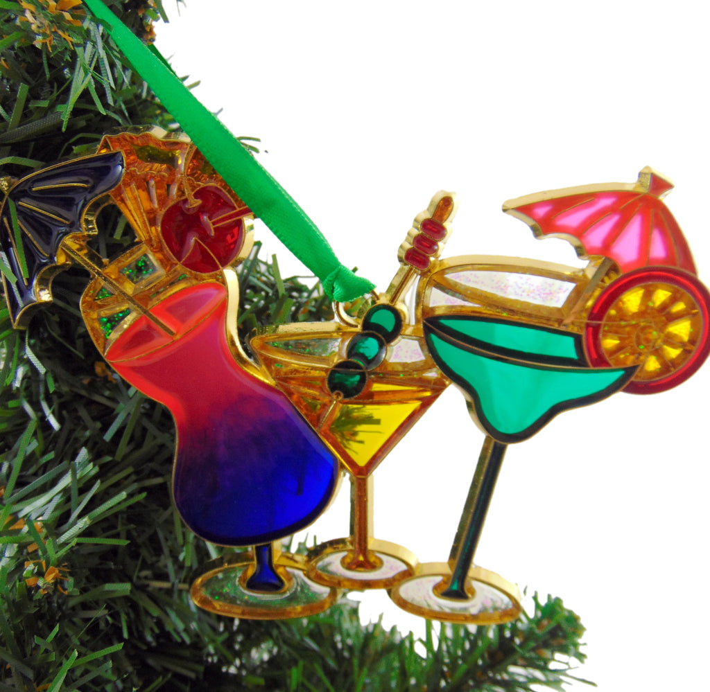 Tropical Drink Suncatcher Alcohol Christmas Ornament Decoration, 5 Inc