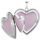 .925 Sterling Silver Heart Womens Locket Pendant Engraved W Cross Gift