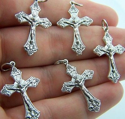 Crucifix Cross Rosary Center Piece Grapes & Leafs Lot 5