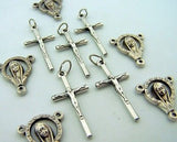 Crucifix Rosary Center Part Piece Supplies Cross Lot of 10