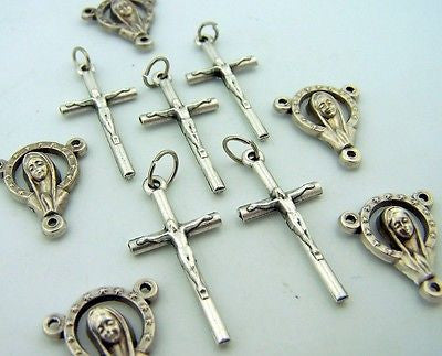 Crucifix Rosary Center Part Piece Supplies Cross Lot of 10
