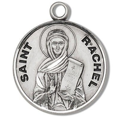 Sterling Silver 7/8" Round Patron St Rachel 18" Chain Saint – Westmon Works