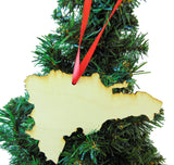 Dominican Republic Wooden Christmas Ornament Boxed Wood Decoration de la República Dominicana Made in the USA