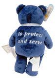 Police Officer Bear Gift Set Plush Stuffed Animal with Thin Blue Line Car Prayer Card