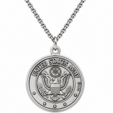 One Nation St Christopher US Army .925 Sterling Silver Medal and Stainless-Steel Necklace with Gift Box