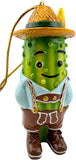 Bavarian Pickle Ornament Weihnachtsgurke Christmas Tree Decoration Polyresin German Pickleman in Traditional Lederhosen
