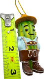 Bavarian Pickle Ornament Weihnachtsgurke Christmas Tree Decoration Polyresin German Pickleman in Traditional Lederhosen
